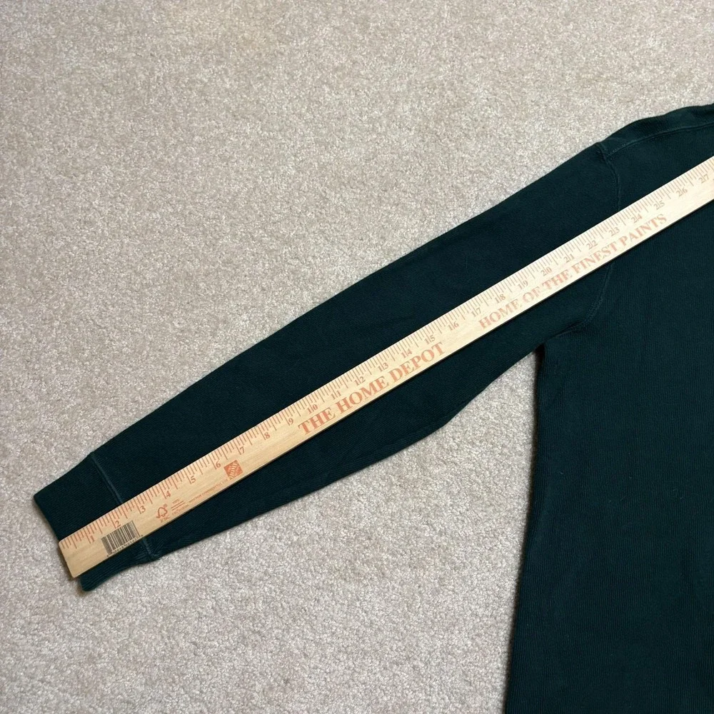 Vtg Polo By Ralph Lauren Sweater Mens Medium Green 1/4 Zip Mock Neck Cotton Pony